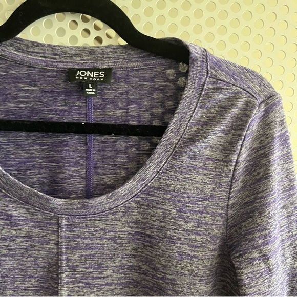 Jones New York Scoop Neck Long-sleeve Knit Top Size Large Heathered Purple GUC - Picture 9 of 9